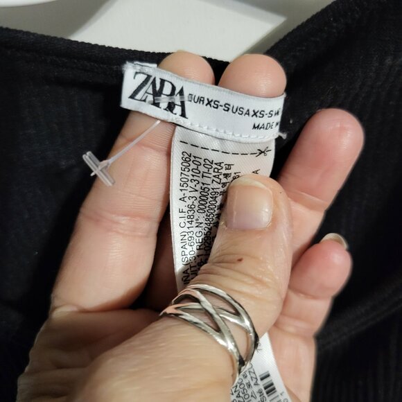 NWOT Zara Rhinestone Women's Top SZ XS/S - Picture 3 of 8
